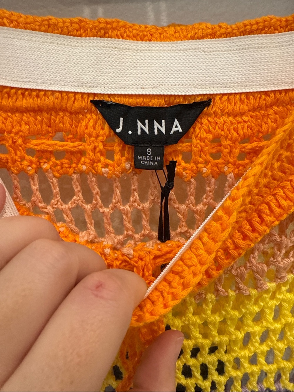 JNNA Rainbow Crochet Fringe Tube Top Festival Cover Up NWT Small - Picture 2 of 3